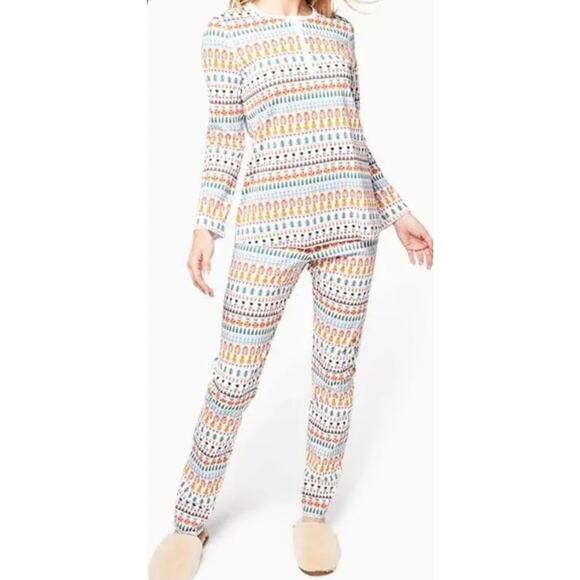 Roller Rabbit Bands Weave Pajama PJ Set in Woodland Animals Size Large - Picture 1 of 14